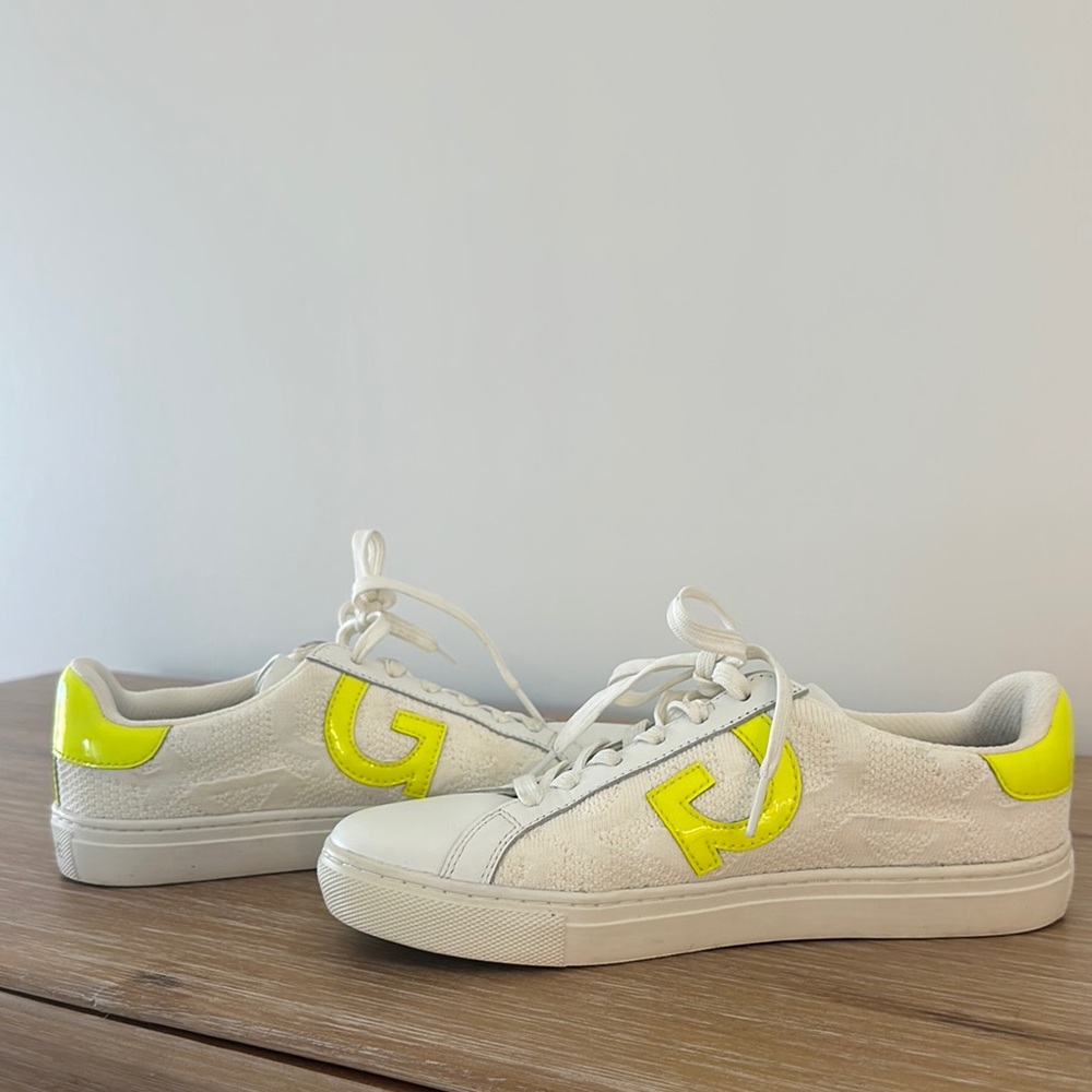 White and Yellow GFore Sneakers